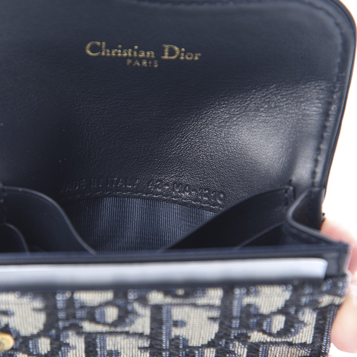 Christian Dior Oblique Saddle Card Holder Blue 7 of 7