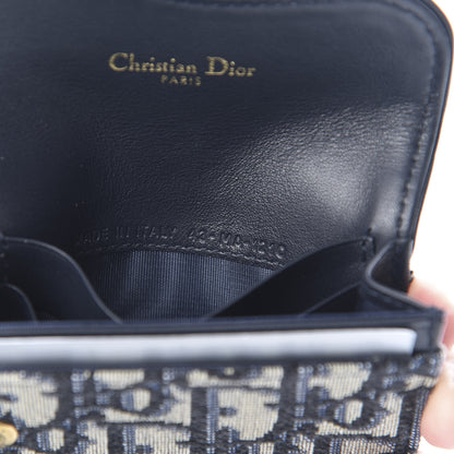 Christian Dior Oblique Saddle Card Holder Blue 7 of 7