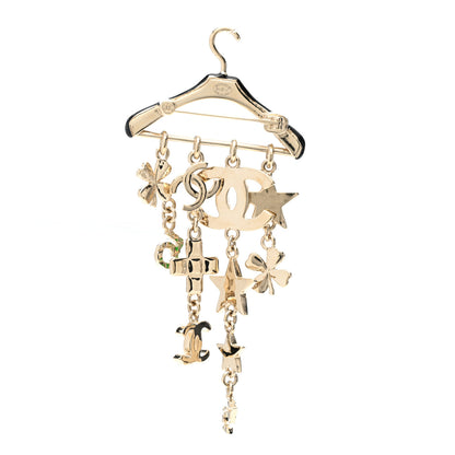 Chanel Crystal Gripoix CC Charms Hanger Brooch Gold 3 of 5