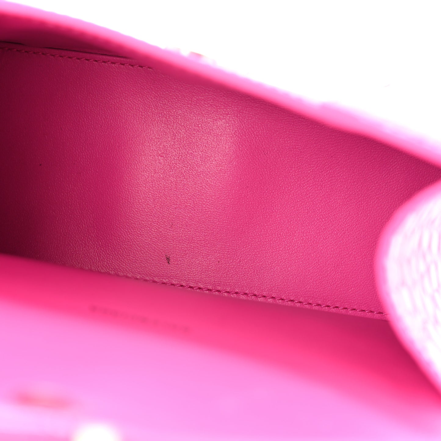 Shiny Calfskin Crocodile Embossed Hourglass Top Handle Bag XS Lipstick Pink