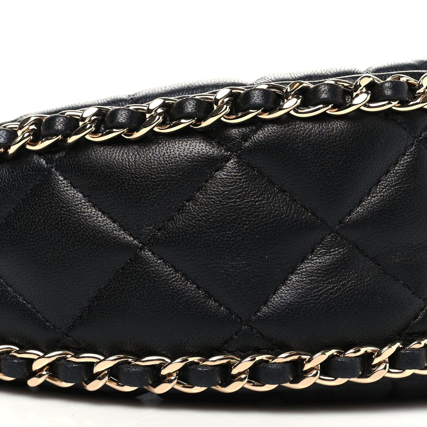 Lambskin Quilted Small Hobo Bag Black