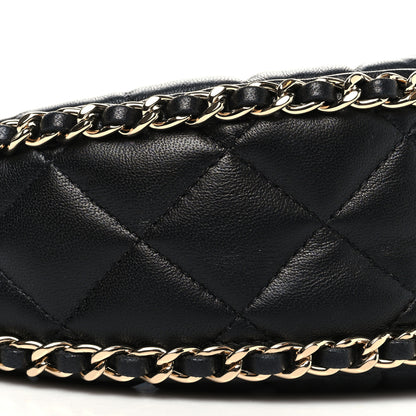 Chanel Lambskin Quilted Small Hobo Bag Black 10 of 10
