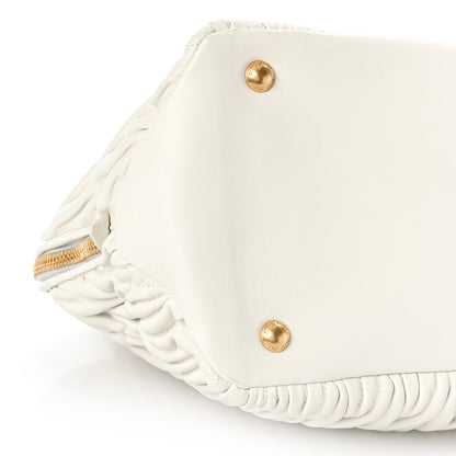 Miu Miu Nappa Matelasse Lux Mini Crossbody Tote Bianco 7 of 9