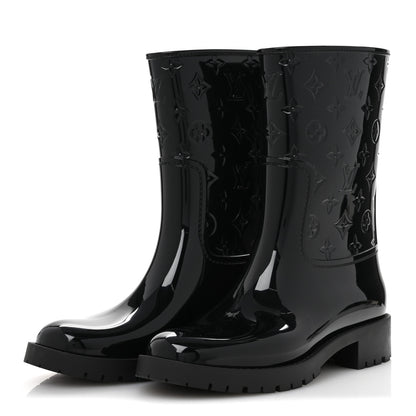 Louis Vuitton Rubber Embossed Monogram Splash Rain Short Boots 40 Black 4 of 9