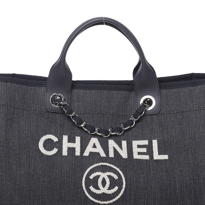 Chanel Denim Medium Deauville Tote Dark Blue 8 of 10