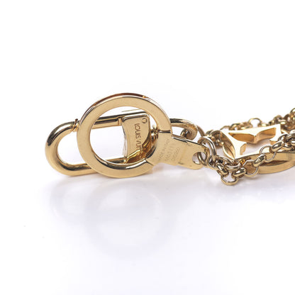 Louis Vuitton Brass Enamel Fleur De Monogram Bag Charm Chain Gold 5 of 5