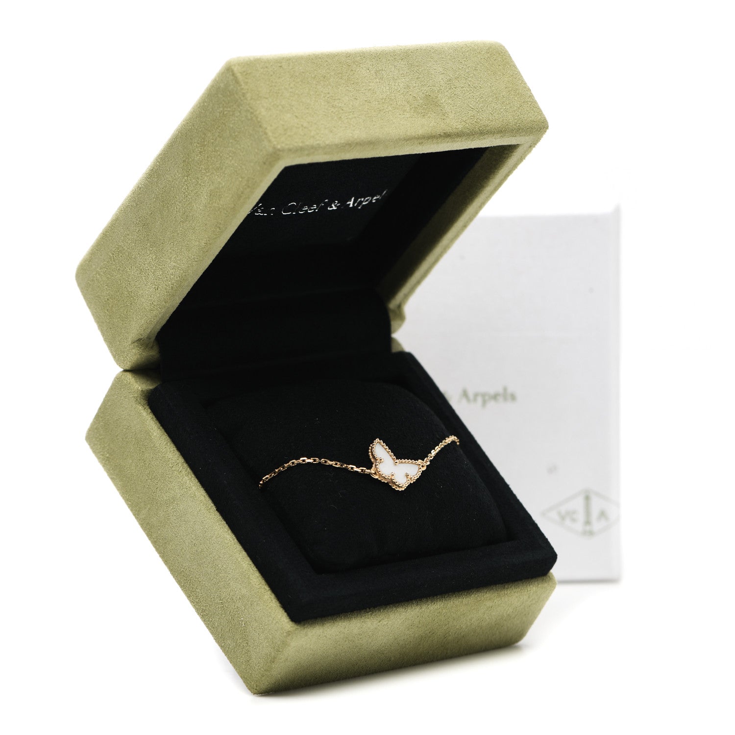 Van Cleef & Arpels 18K Yellow Gold Mother of Pearl Sweet Alhambra Butterfly Bracelet 5 of 5