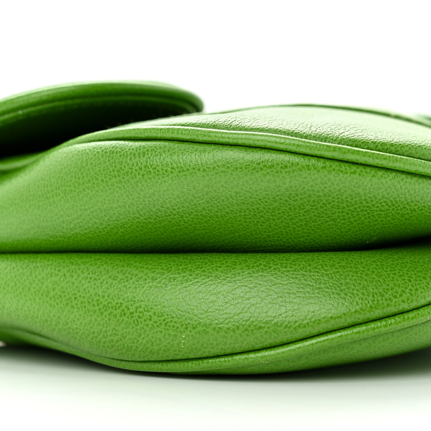 Shiny Goatskin Saddle Bag Green