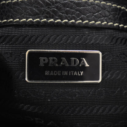 Prada Vitello Daino Foldover Pushlock Bag Black 8 of 10