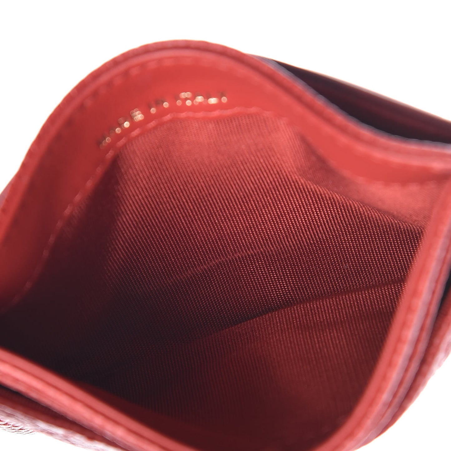 Caviar Quilted Filigree Card Holder Dark Red