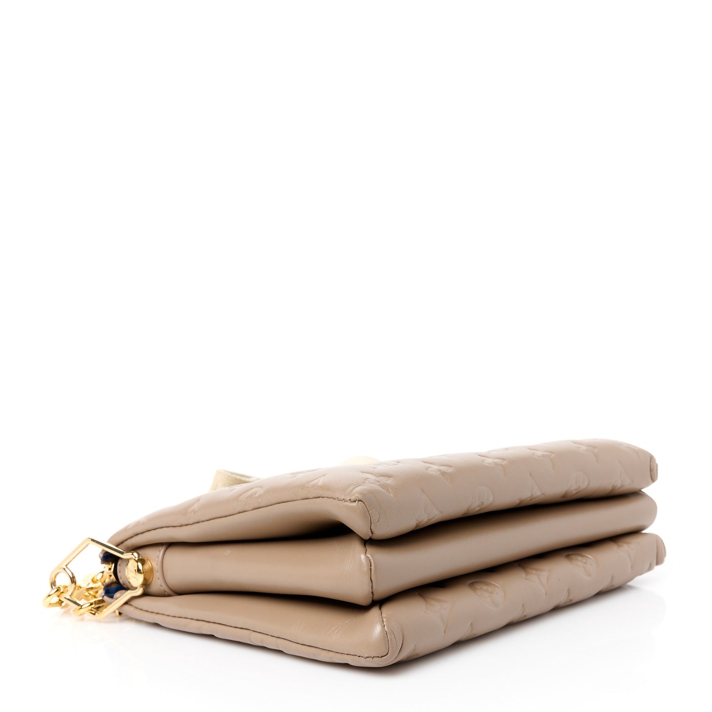 Lambskin Embossed Monogram Coussin PM Taupe