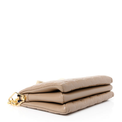 Louis Vuitton Lambskin Embossed Monogram Coussin PM Taupe 4 of 11