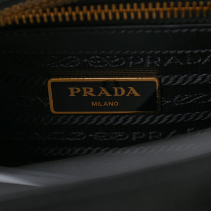 Prada Saffiano Soft Calfskin Double Handle Satchel Black 8 of 10