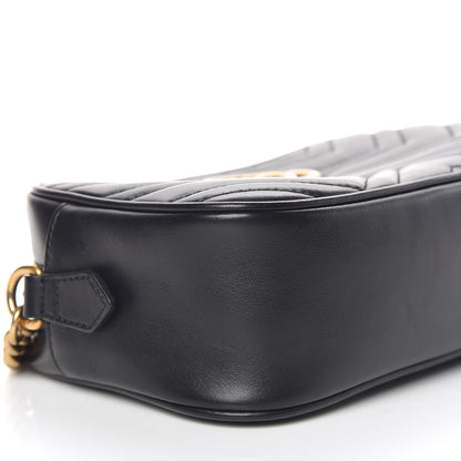Gucci Calfskin Matelasse Small GG Marmont Chain Shoulder Bag Black 8 of 10