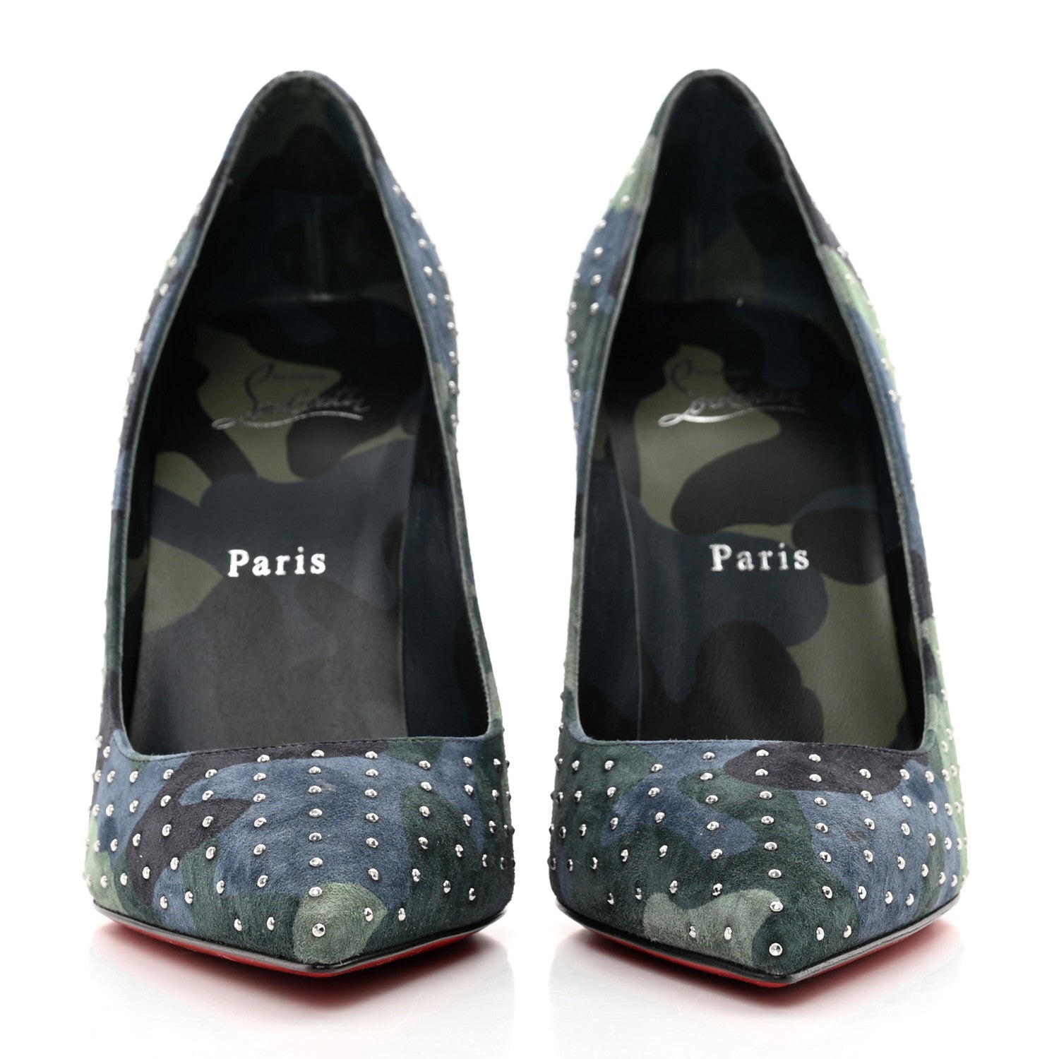 Christian Louboutin Veau Velours Camou Kate Plume 100 Pumps 39 Lin Multi 2 of 8