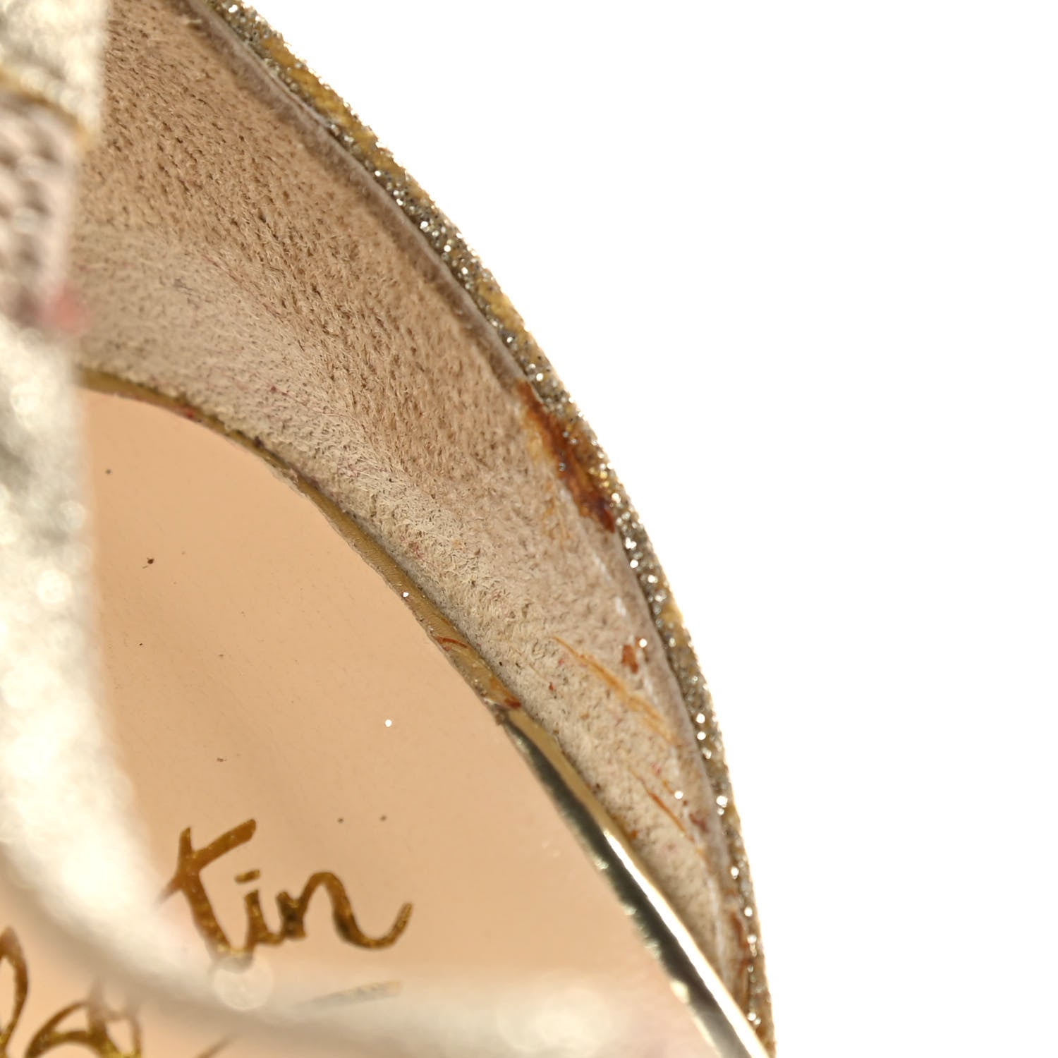 Christian Louboutin Kid Glitter Exagona 160 Pumps 39.5 Gold 9 of 9