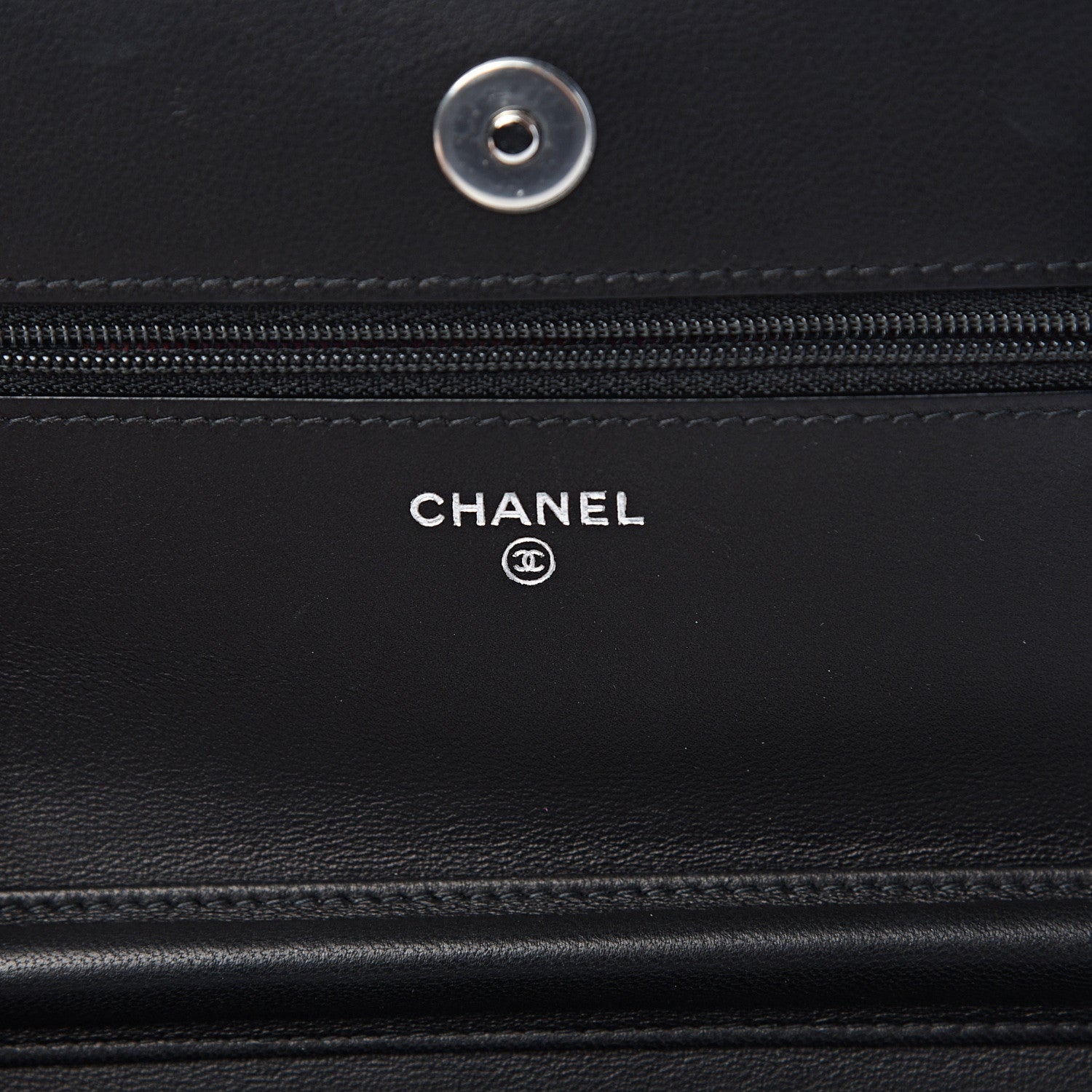Chanel Calfskin Whipstitch Wallet On Chain WOC Black 5 of 11