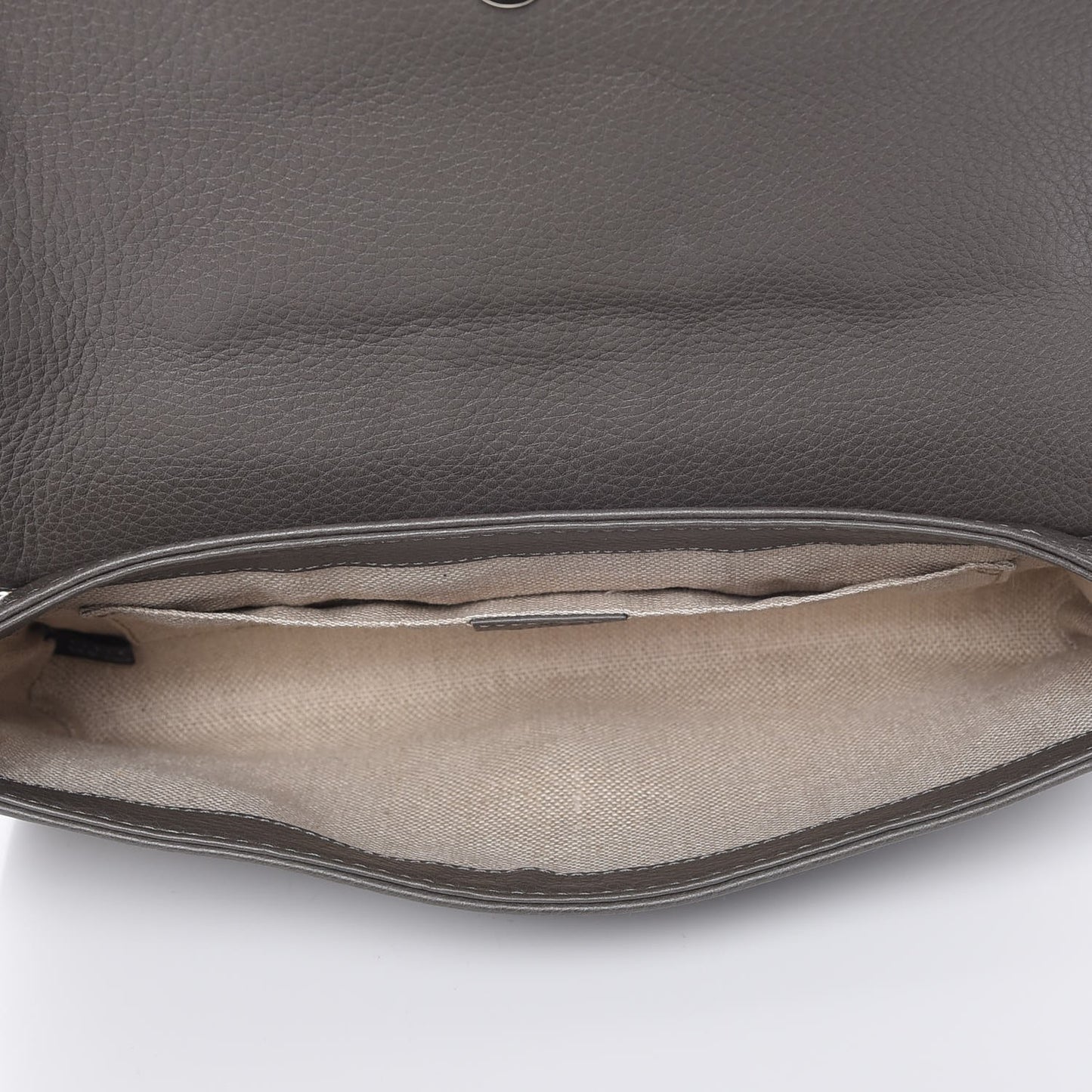 Calfskin Greenwich Chain Clutch Grey