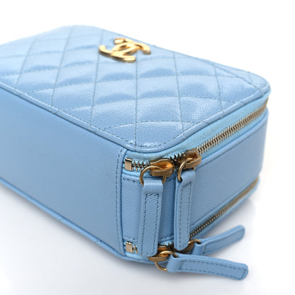 Chanel Caviar Quilted Small Pick Me Up Vanity Case Light Blue 10 of 10