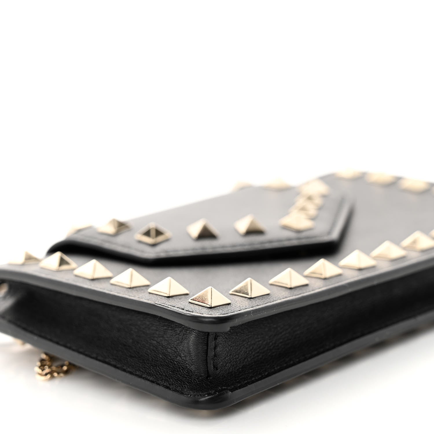 Valentino Garavani Calfskin Rockstud Phone Case With Chain Black 8 of 9