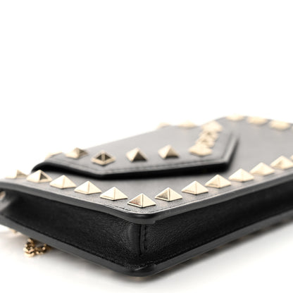 Valentino Garavani Calfskin Rockstud Phone Case With Chain Black 8 of 9
