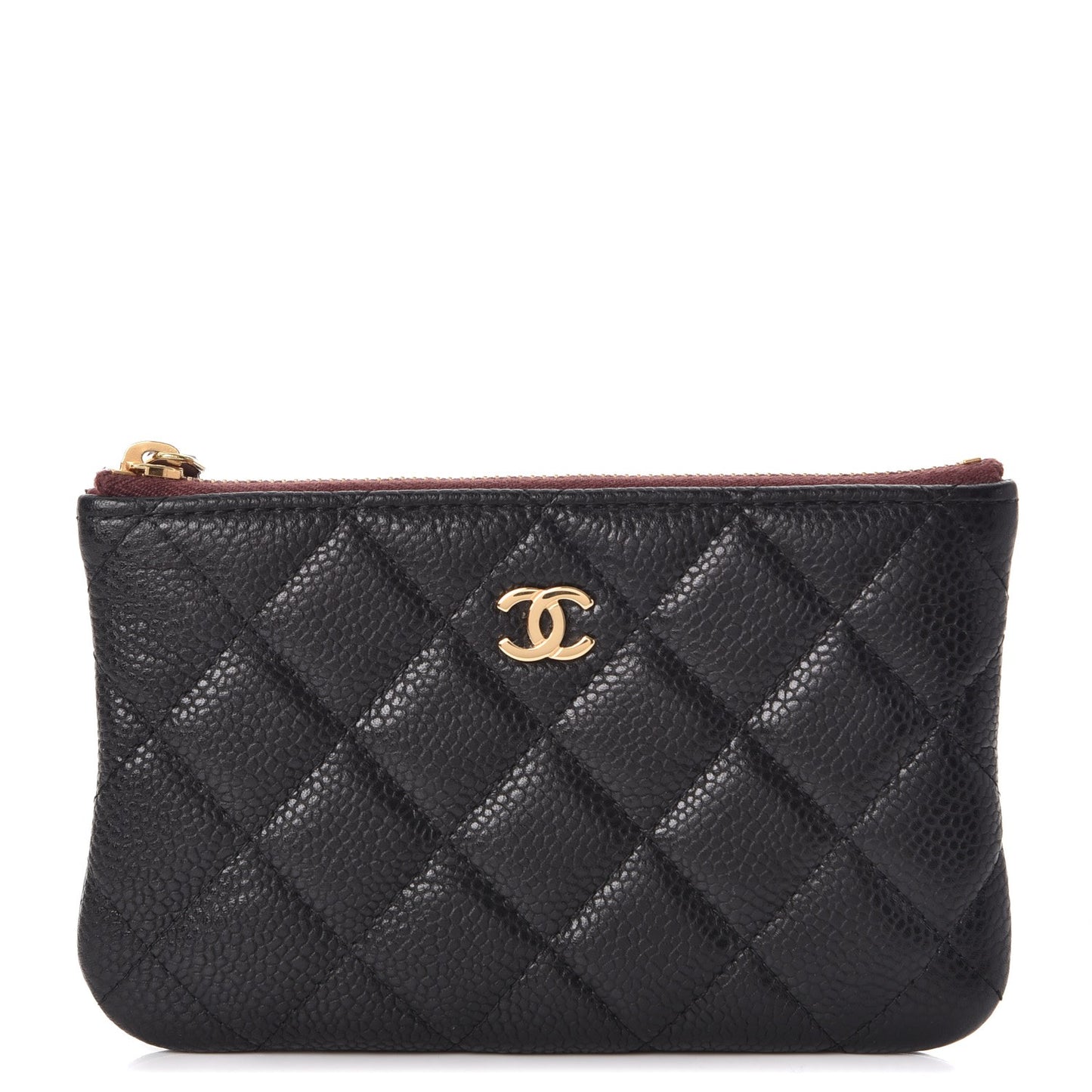 Caviar Quilted Small Cosmetic Case Black