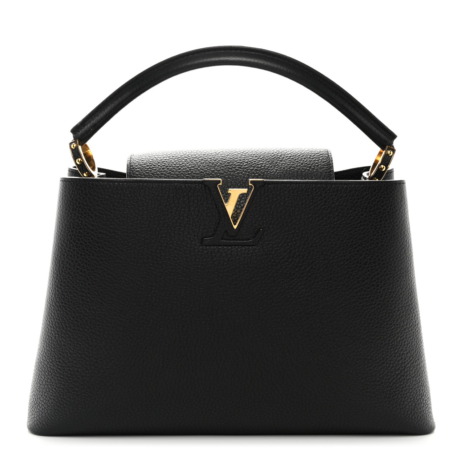 Louis Vuitton Taurillon Capucines MM Black Fuchsia 1 of 11