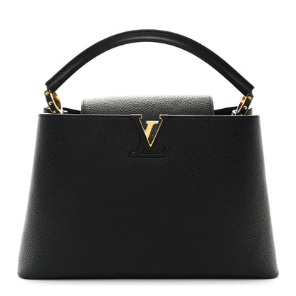 Louis Vuitton Taurillon Capucines MM Black Fuchsia 1 of 11
