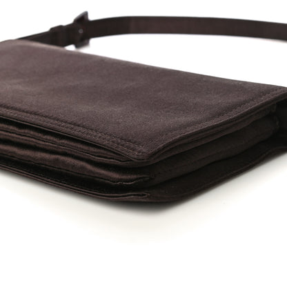 Prada Satin Flap Clutch Bag Brown 10 of 12