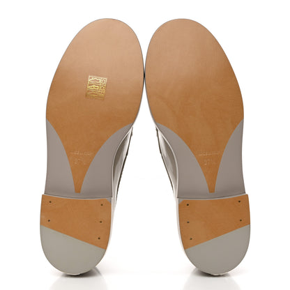 Chanel Shiny Calfskin Logo Loafers 37.5 Grey 5 of 9
