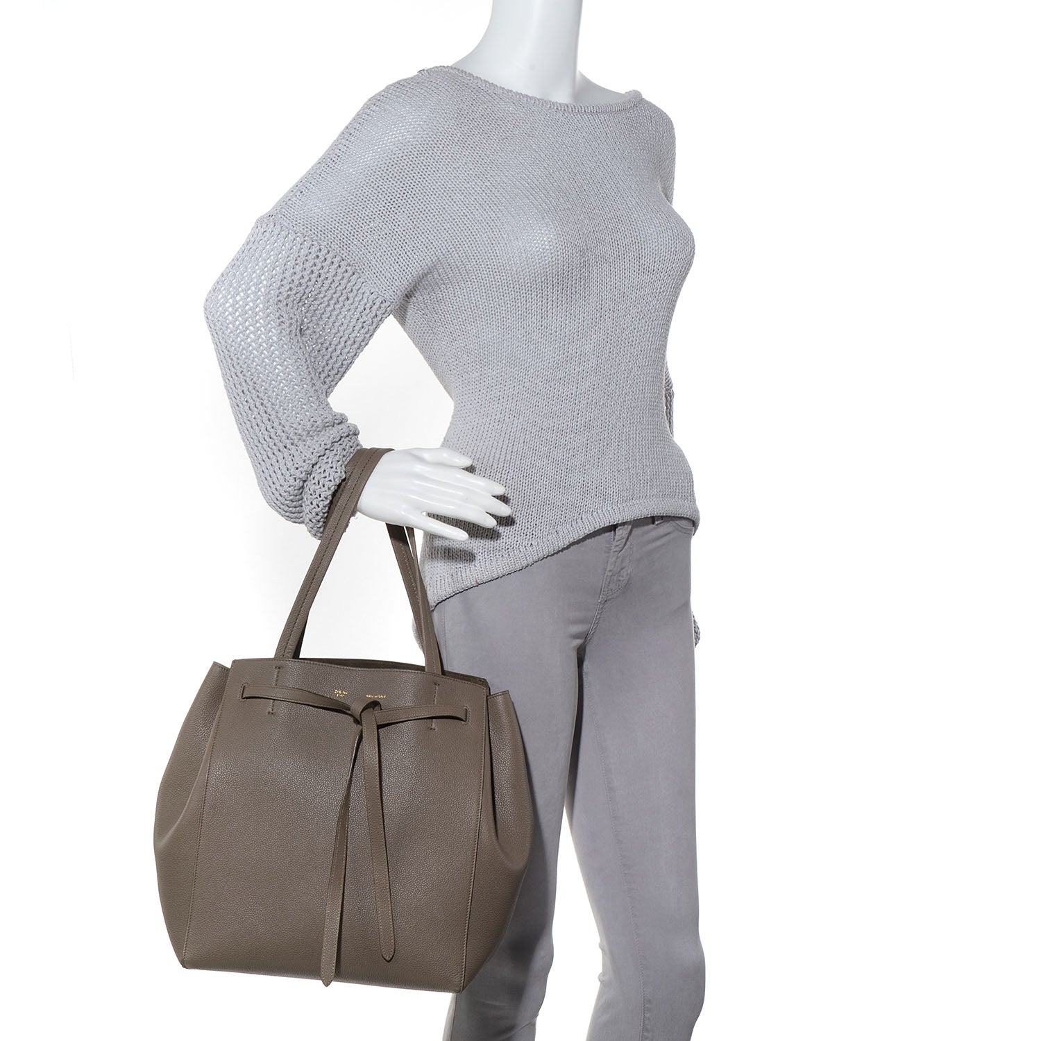 Celine Soft Grained Calfskin Medium Cabas Phantom Taupe 2 of 7