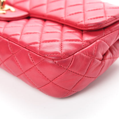 Chanel Lambskin East West Valentine Charms Flap Dark Pink 10 of 15