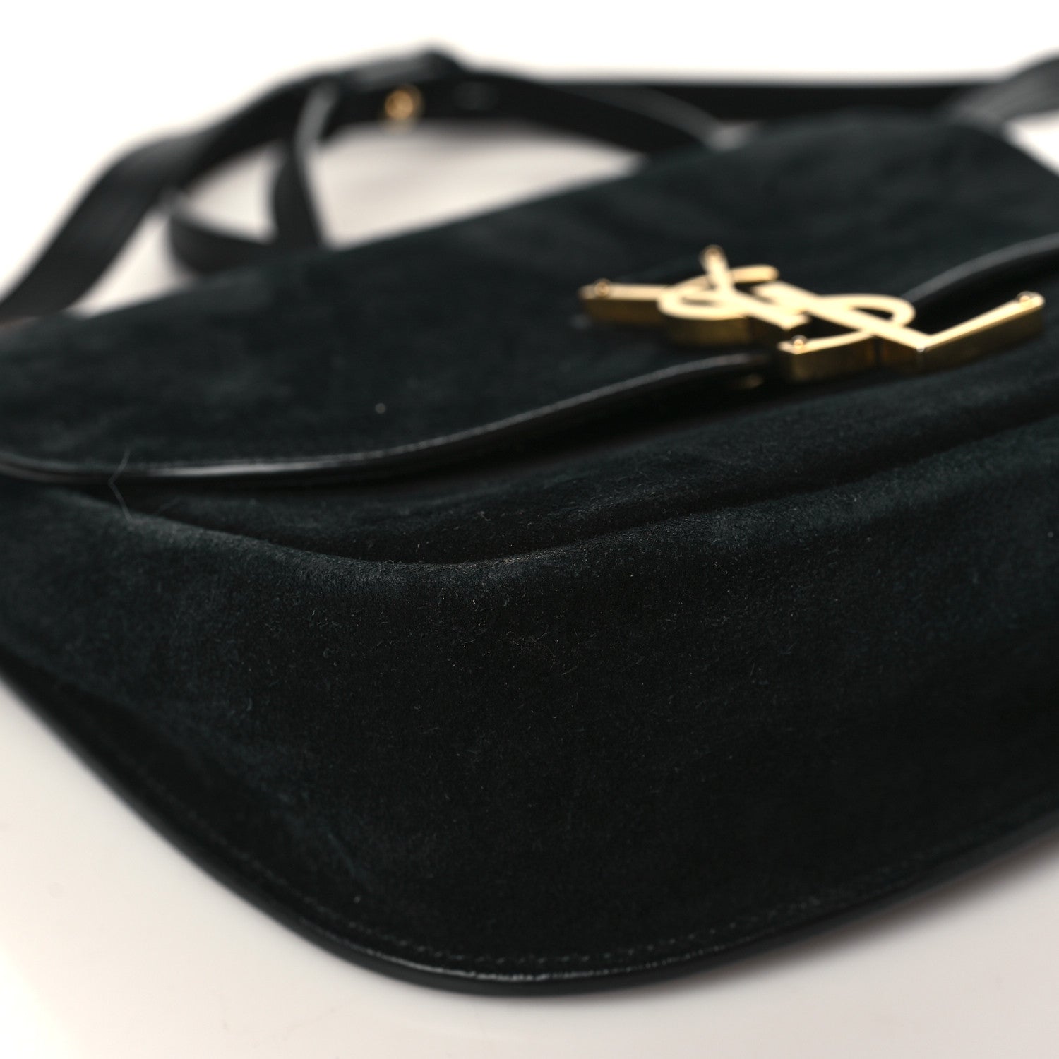 Saint Laurent Suede Calfskin Monogram Medium Kaia Satchel Black 8 of 10