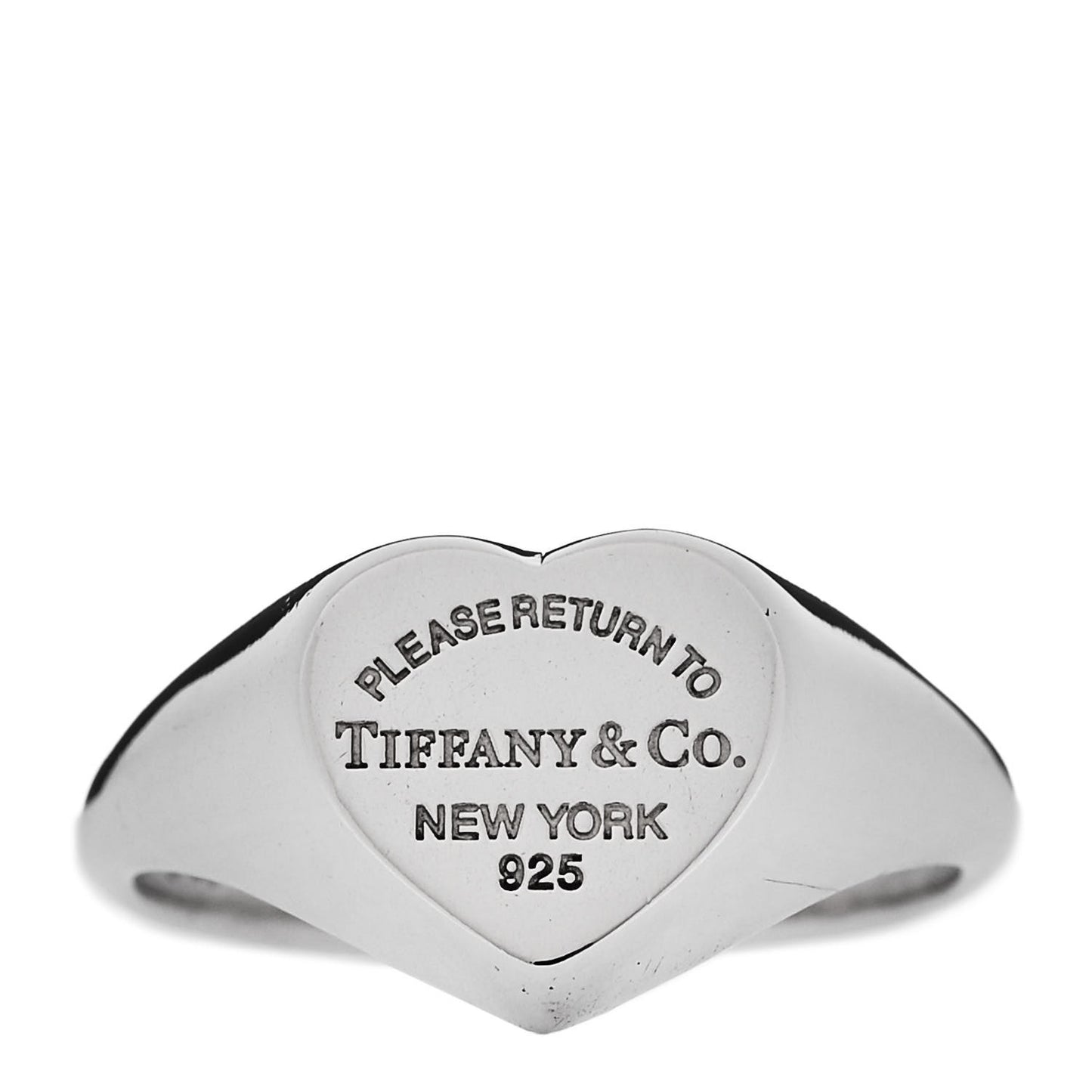 Sterling Silver Return to Tiffany Heart Signet Ring 56 7.5