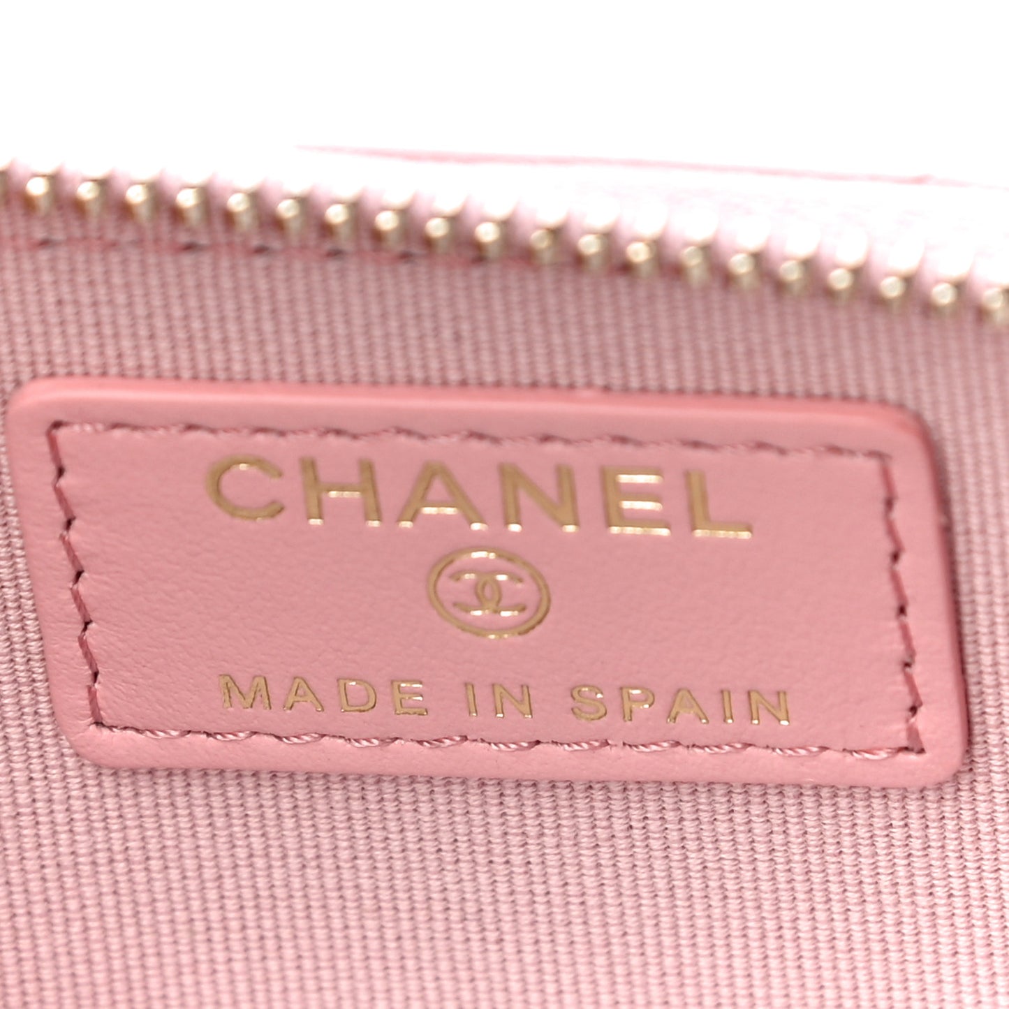 Lambskin Quilted Chanel 19 Zip Around Coin Purse Wallet Light Pink