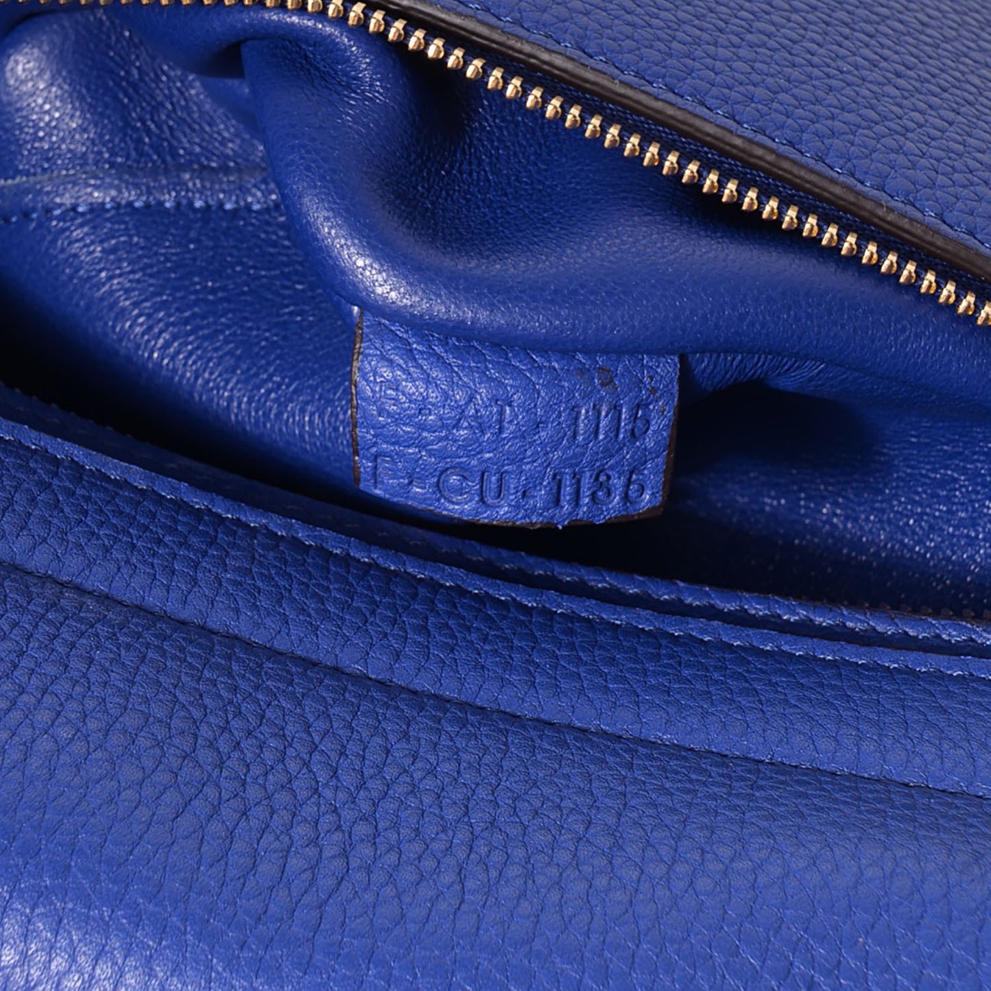 Drummed Calfskin Suede Medium Trapeze Indigo