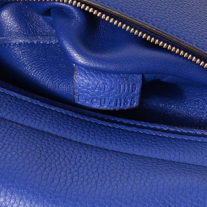 Celine Drummed Calfskin Suede Medium Trapeze Indigo 7 of 9