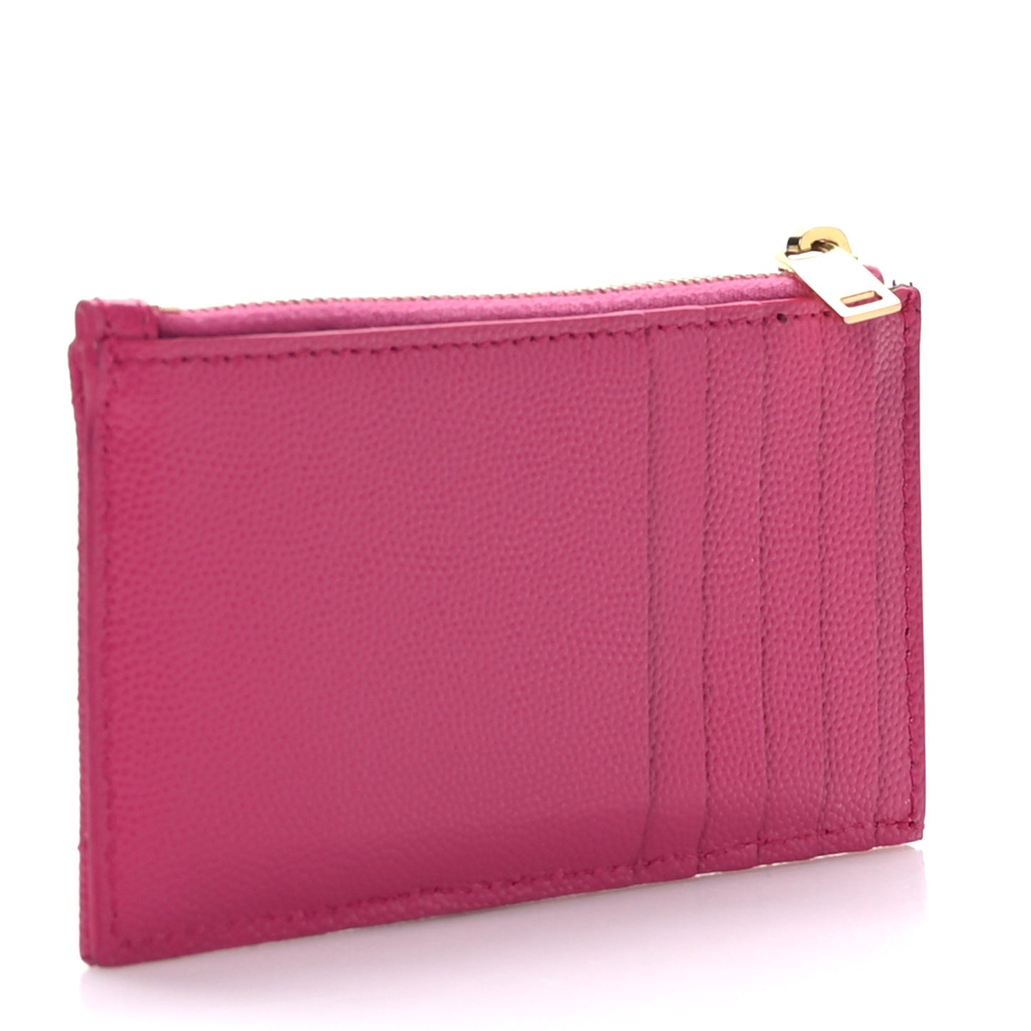 Grain De Poudre Matelasse Chevron Monogram Fragments Zippered Card Case Fresh Fuxia