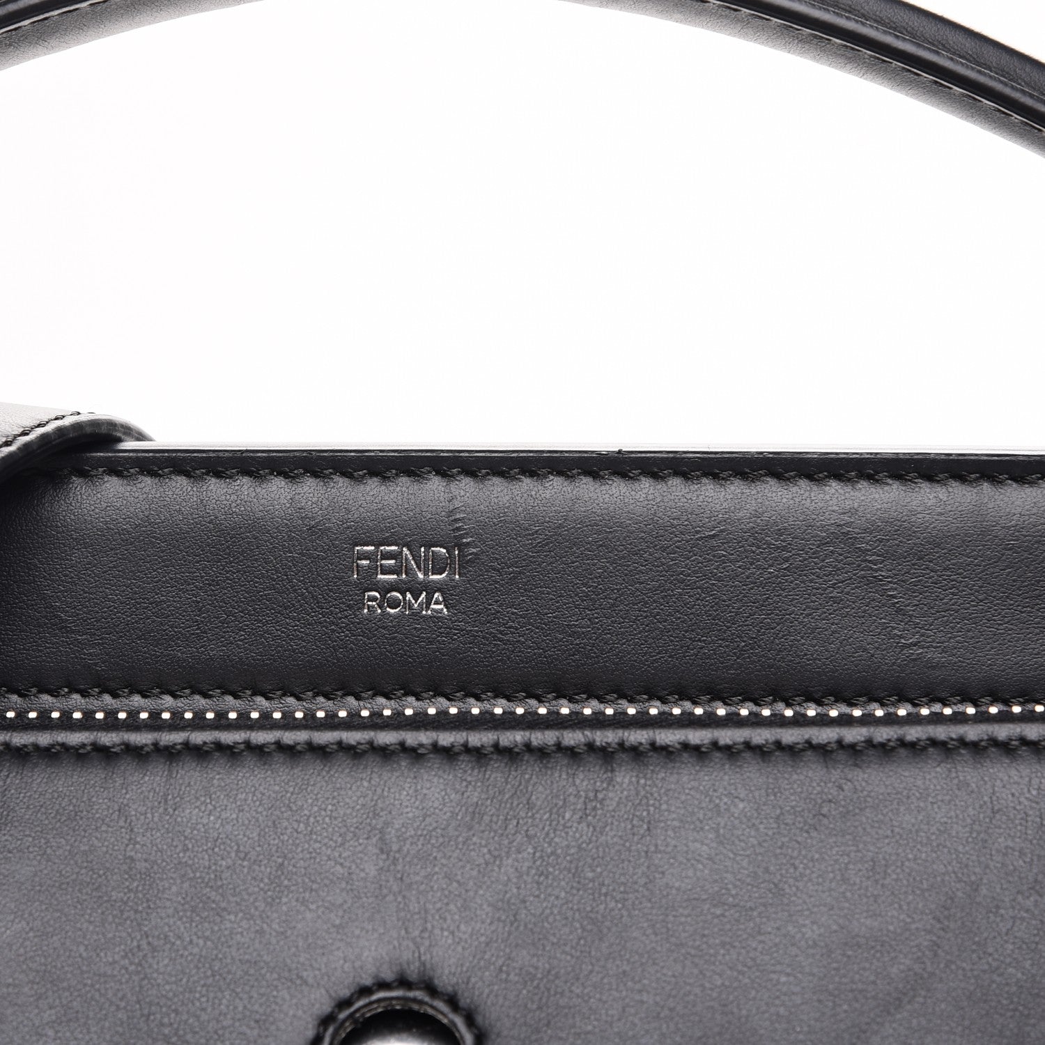 Fendi Vitello Baltico Dolce DotCom Satchel Black 10 of 10
