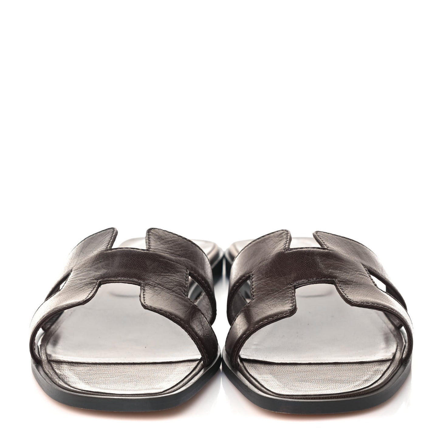 Goatskin Oran Sandals 39.5 Gris Galet