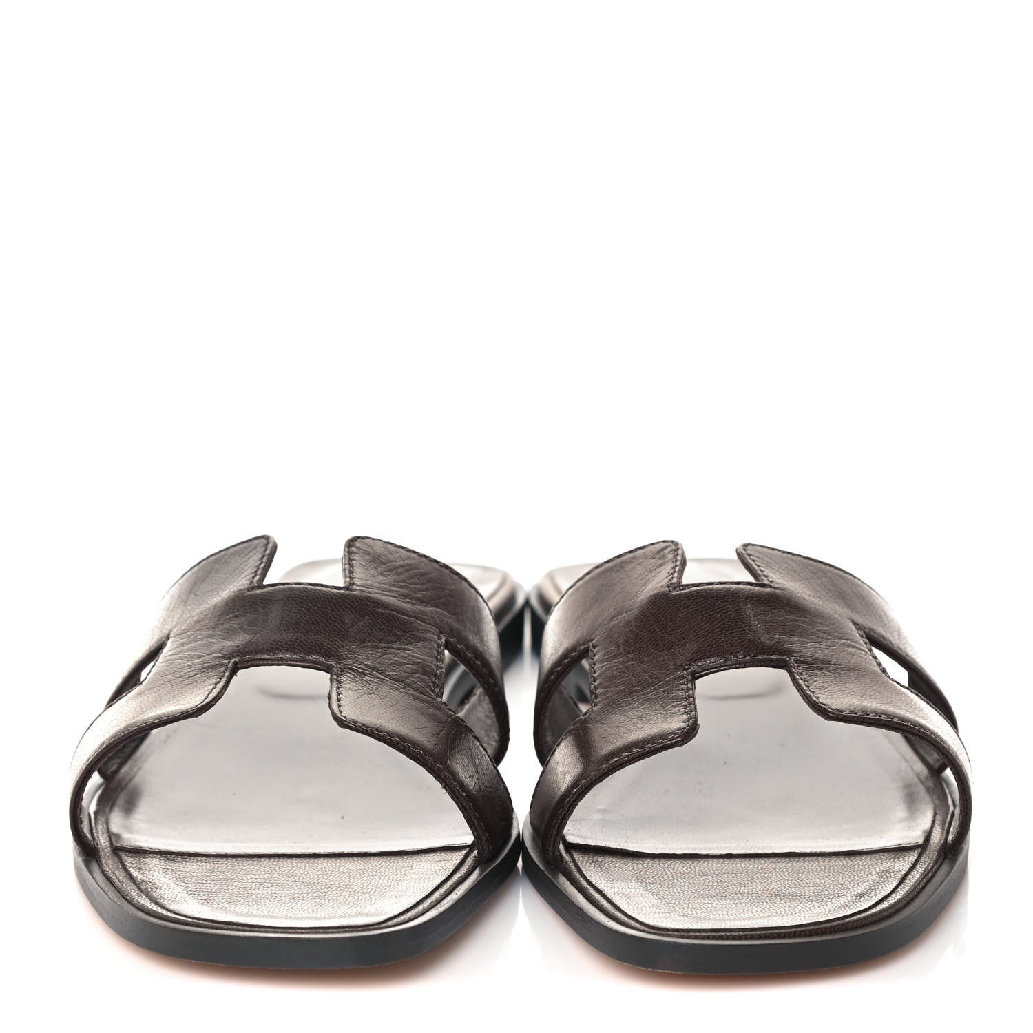 Hermes Goatskin Oran Sandals 39.5 Gris Galet 2 of 13
