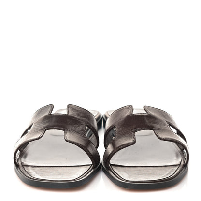 Hermes Goatskin Oran Sandals 39.5 Gris Galet 2 of 13