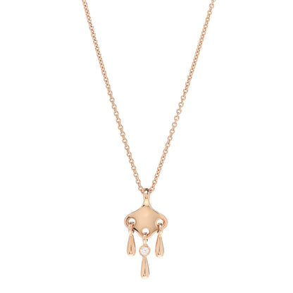 Hermes 18K Rose Gold Diamond Filet d'Or Pendant Necklace 1 of 5