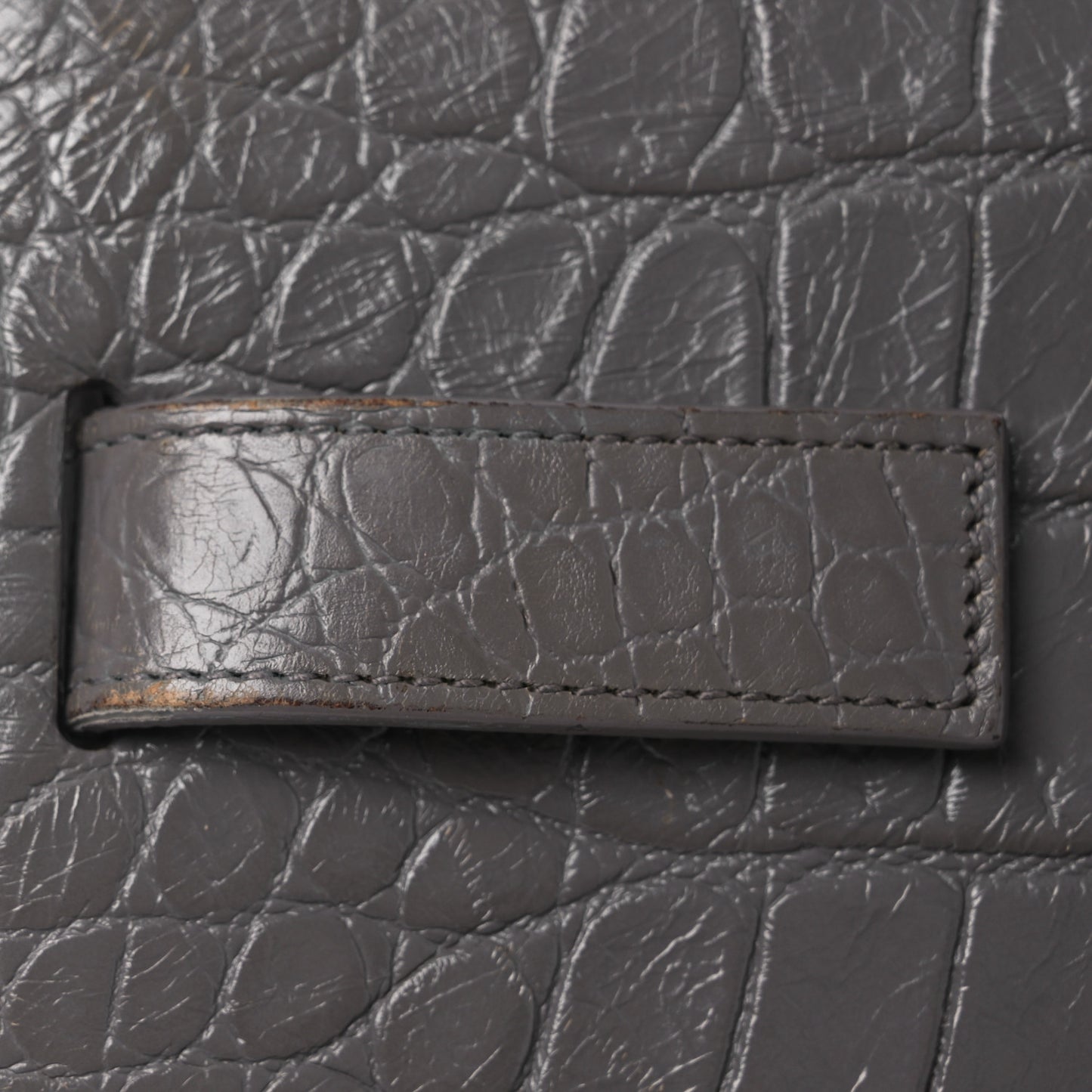 Calfskin Crocodile Embossed Small Sac de Jour Fog