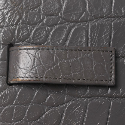 Saint Laurent Calfskin Crocodile Embossed Small Sac de Jour Fog 15 of 19