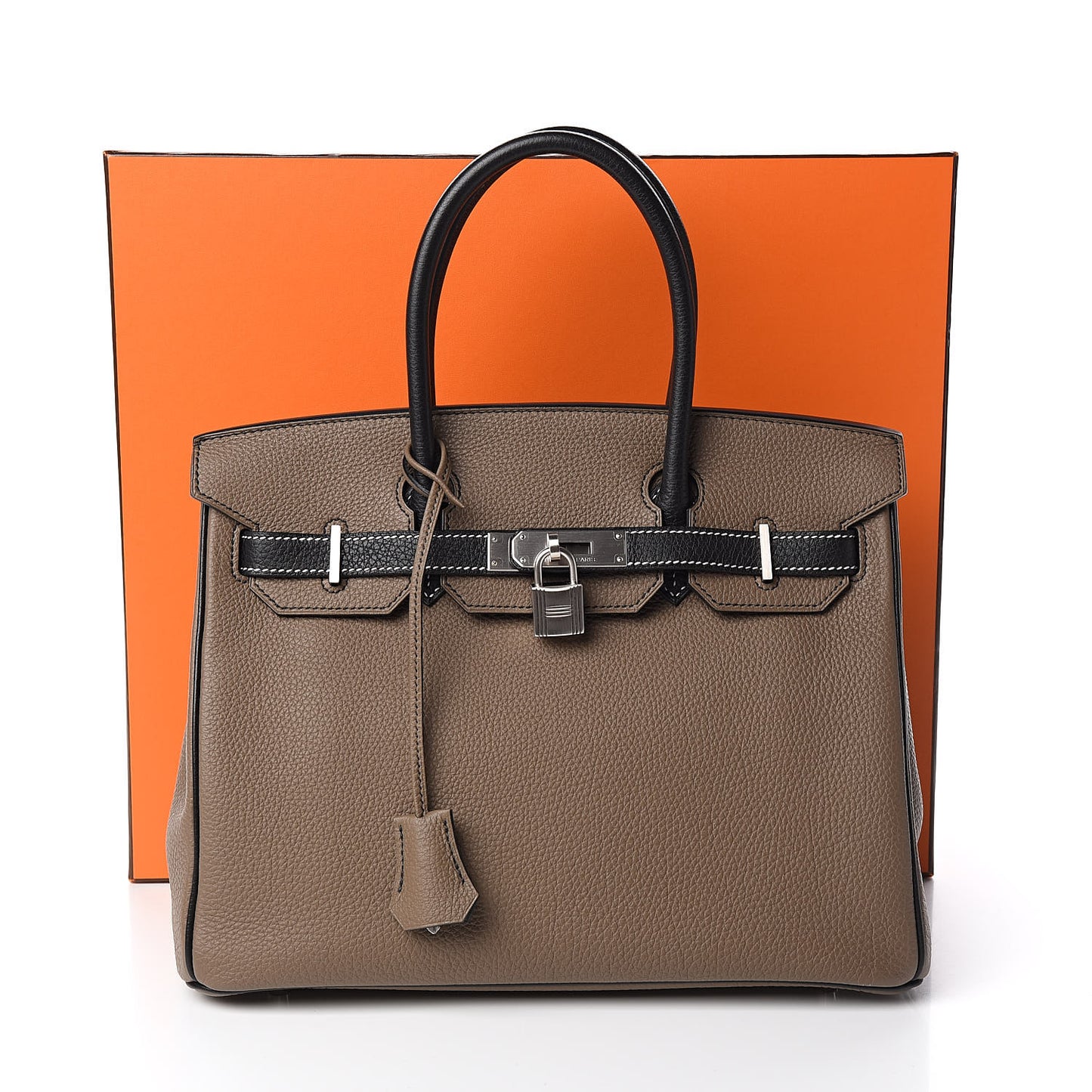 Togo Horseshoe Birkin 30 Black Etoupe