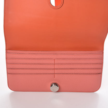 Hermes Togo Dogon Recto Verso Wallet Orange Poppy Rose Candy 5 of 10