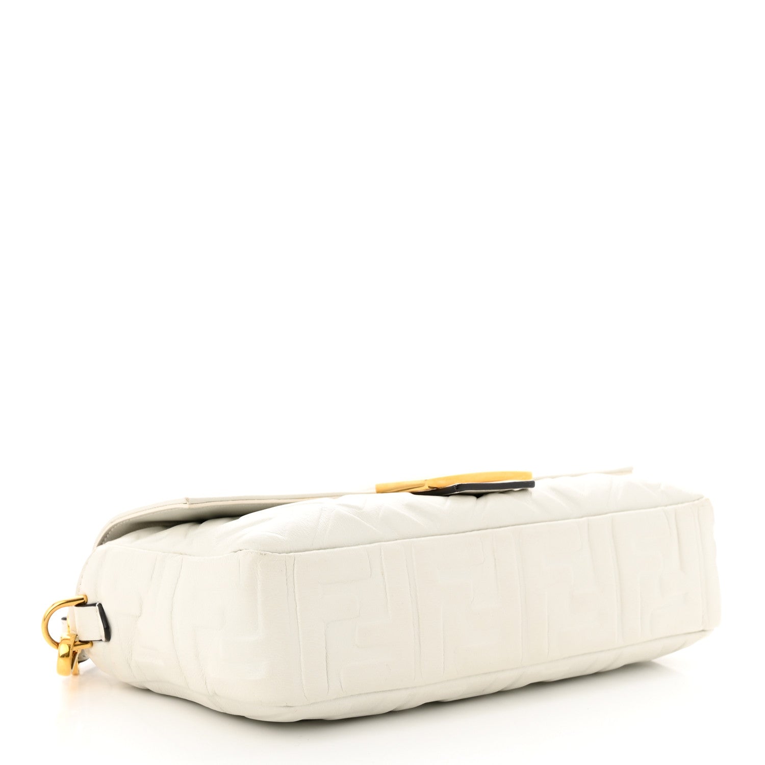 Fendi Nappa FF 1974 Embossed Baguette White 4 of 13