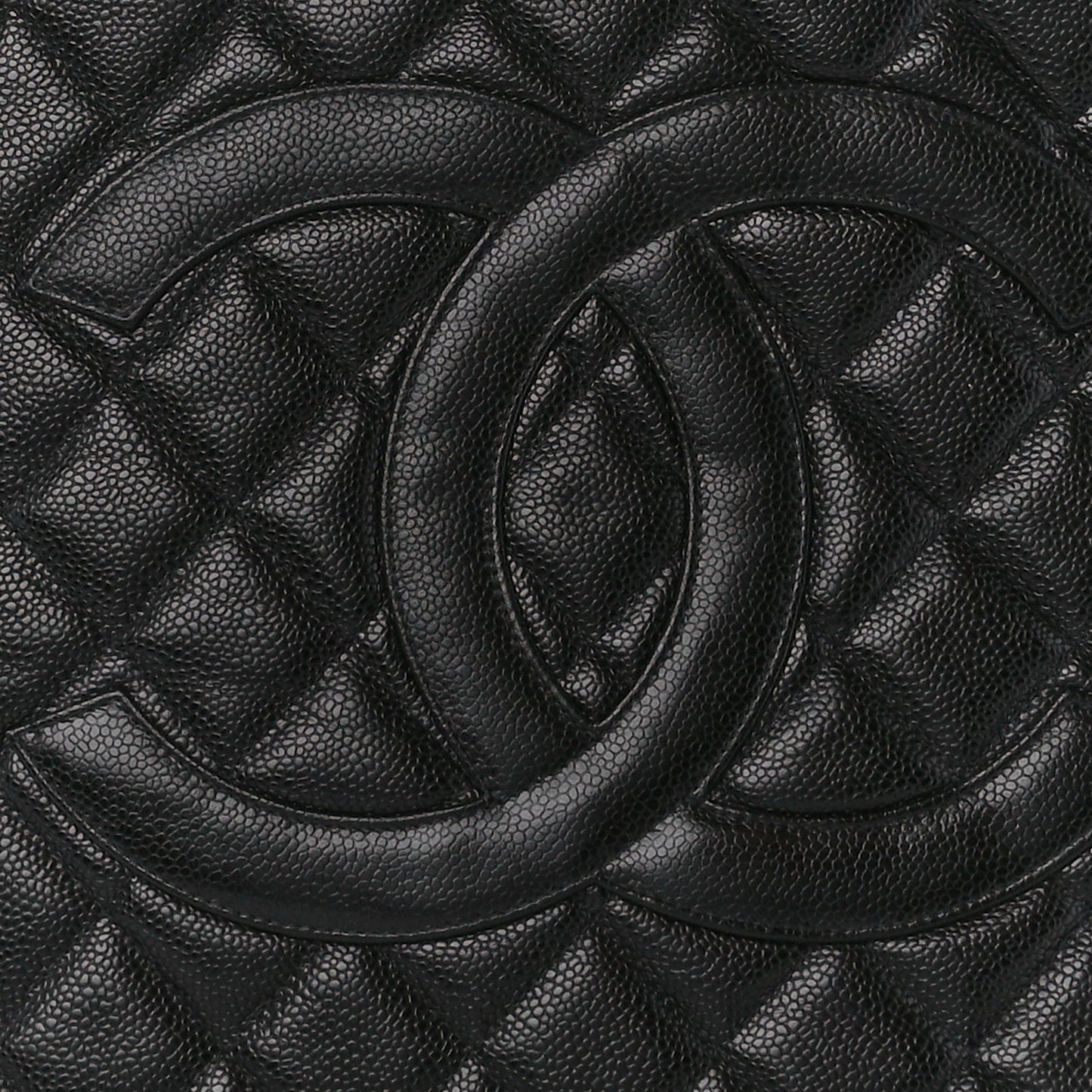 Caviar Quilted Medallion Tote Black