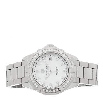 Tag Heuer Stainless Steel Diamond Bezel Mother of Pearl 36mm Aquaracer Lady Quartz Watch WBD131C 2 of 5